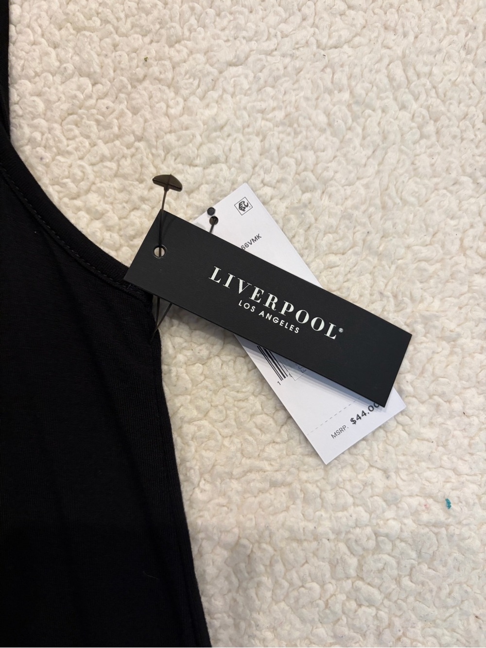 Liverpool Los Angeles Black Pleated Neck Sleeveless Tank Top Size Small NWT - Picture 3 of 4